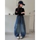 Blue Cargo Denim Pants