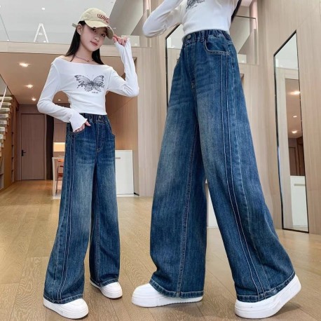 Blue Stripe Denim Pants