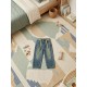 Blue Green Denim Pants