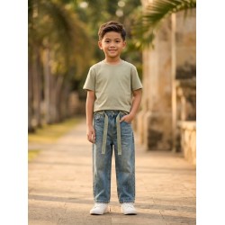 Blue Green Denim Pants