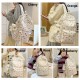 White Pattern Backpack + Keychain