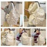 White Pattern Backpack + Keychain