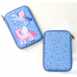 Blue Unicorn Big Pencil Case