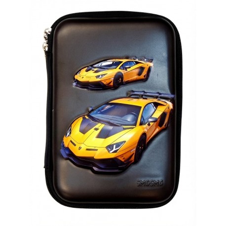 Yellow Racing Car Big Pencil Case