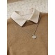 3in1 Cream Shirt Set Brown Knit Vest and Pants