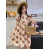 Cream Rose Puffy Sleeve Dress