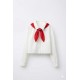 2in1 White Crop Shirt with Scarf