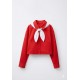 2in1 Red Crop Shirt with Scarf