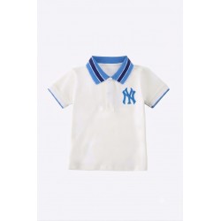 NY White Blue Polo Shirt