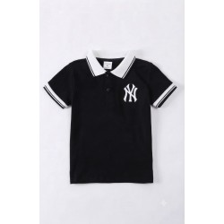 NY Black White Polo Shirt