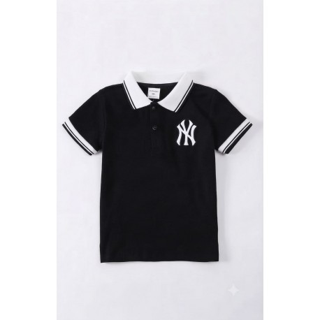 NY Black White Polo Shirt