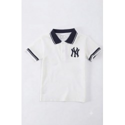 NY White Black Polo Shirt