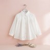 White Flowers Laser Cut Shirt