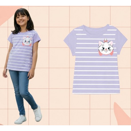 M@rie Cat Stripe Glittery T-Shirt