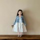2in1 White Dress Set Two Pocket Denim Lace Jacket