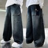 Dark Grey 7 Korean Style Denim Pants