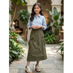Army Cargo Midi Skirt
