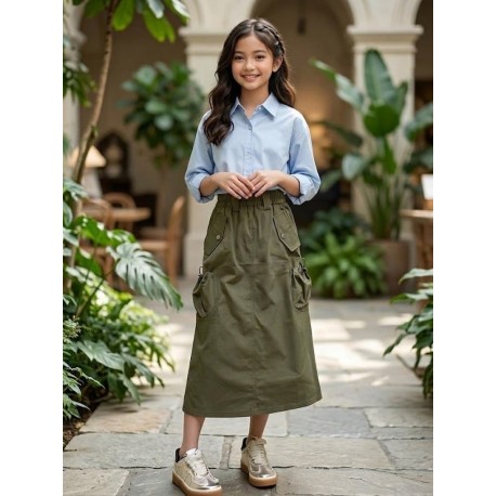Army Cargo Midi Skirt