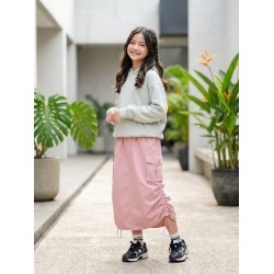 Pink Cargo Midi Skirt