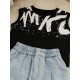Dark Grey Boy Top Set Denim Pants