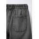 Dark Grey Denim Pull On Short
