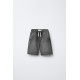 Dark Grey Denim Pull On Short