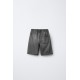 Dark Grey Denim Pull On Short
