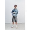 Dark Grey Denim Pull On Short