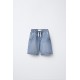 Blue Denim Pull On Short