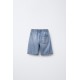Blue Denim Pull On Short