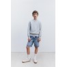 Blue Denim Pull On Short