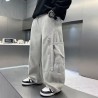 Cream Side Zipper and Pocket Pants