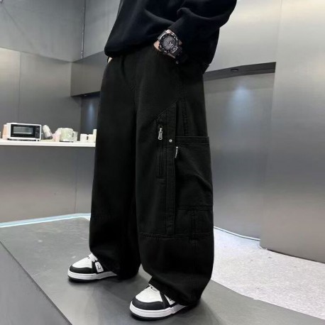 Black Side Zipper and Pocket Pants