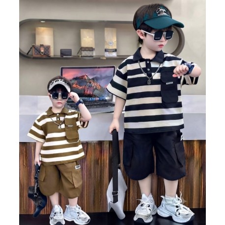 Black Stripe Pocket set Cargo Short