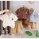 Bear Polo Top Set Brown Pants