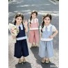 Little Tie Girl Top Set Pants