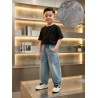 Blue Denim Pull On Long Pants