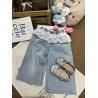White Lace Pull On Denim Pants