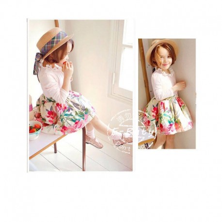 EButy White Flowers LS Dress