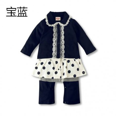 Cikicoko Navy Polka Romper