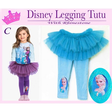 DISNEY Elsa Tutu Legging+Rhinestone