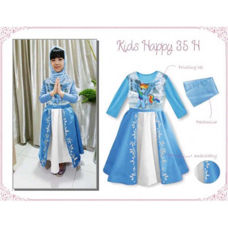 Kids Happy Littlepony Rainbow Dash Hijab