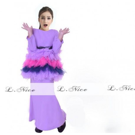 L Nice Purple Top Tutu Skirt+Scarf