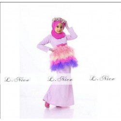 L Nice Softpurple Top Tutu Skirt+Scarf