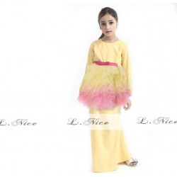 L Nice Yellow Top Tutu Skirt+Scarf