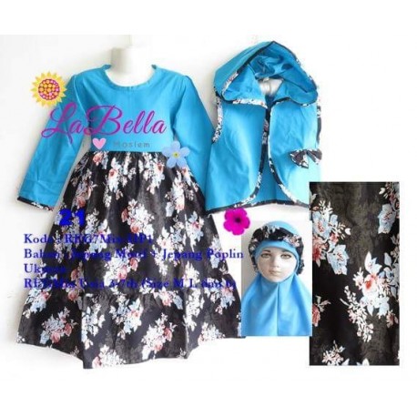 La Bella Blue Flowers + Vest Gamis