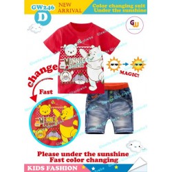 GW246D Winnie The Pooh Jeans Set Changing Colour