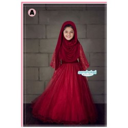 Senshukei Red Hijab Dress(Dress+Hijab)
