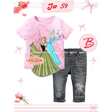 Junior Wardrobe Anna Elsa 3D Applique Set Jeans