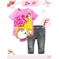 Junior Wardrobe Beauty and the Beast 3D Applique Set Jeans
